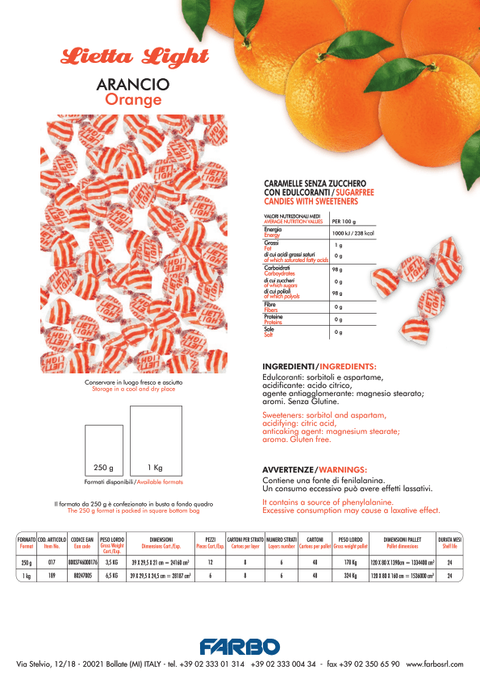 Lietta Light Orange Candy - FARBO